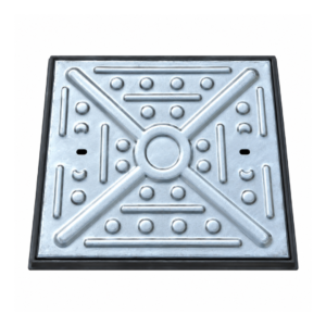 Steel Manhole Cover & Frame, Solid Top, 450mm x 450mm, 2.5-Tonne Load. SKU: SJCP002
