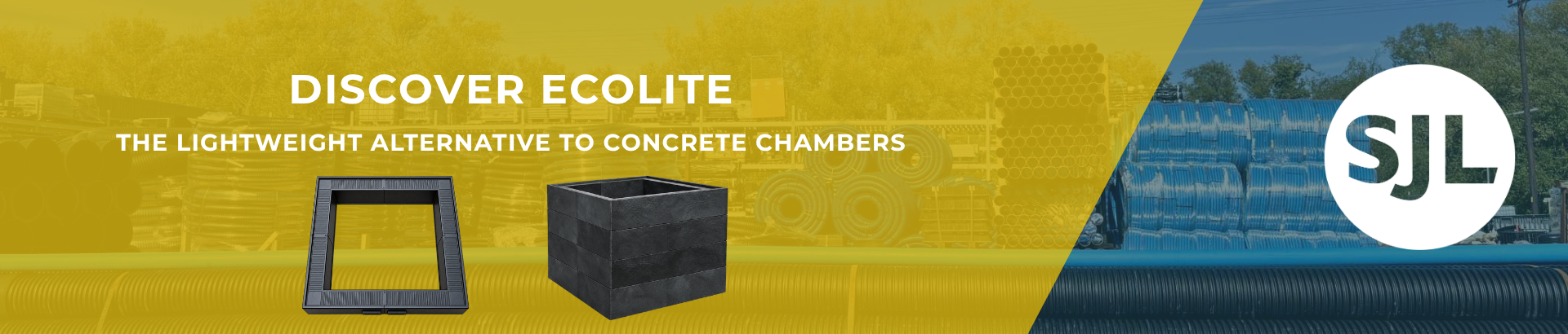 Stanley John Ltd Web Banner. Introducing Ecolite, the lightweight alternative to concrete chambers